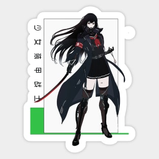 Japanese Cyborg Girl Cyberpunk Sticker